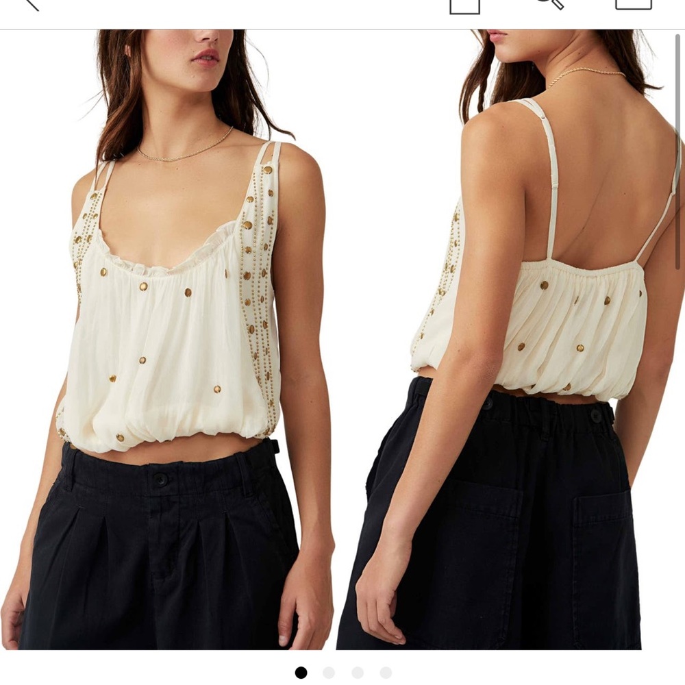 Free People Virgo Studded Crop Tank NWT
